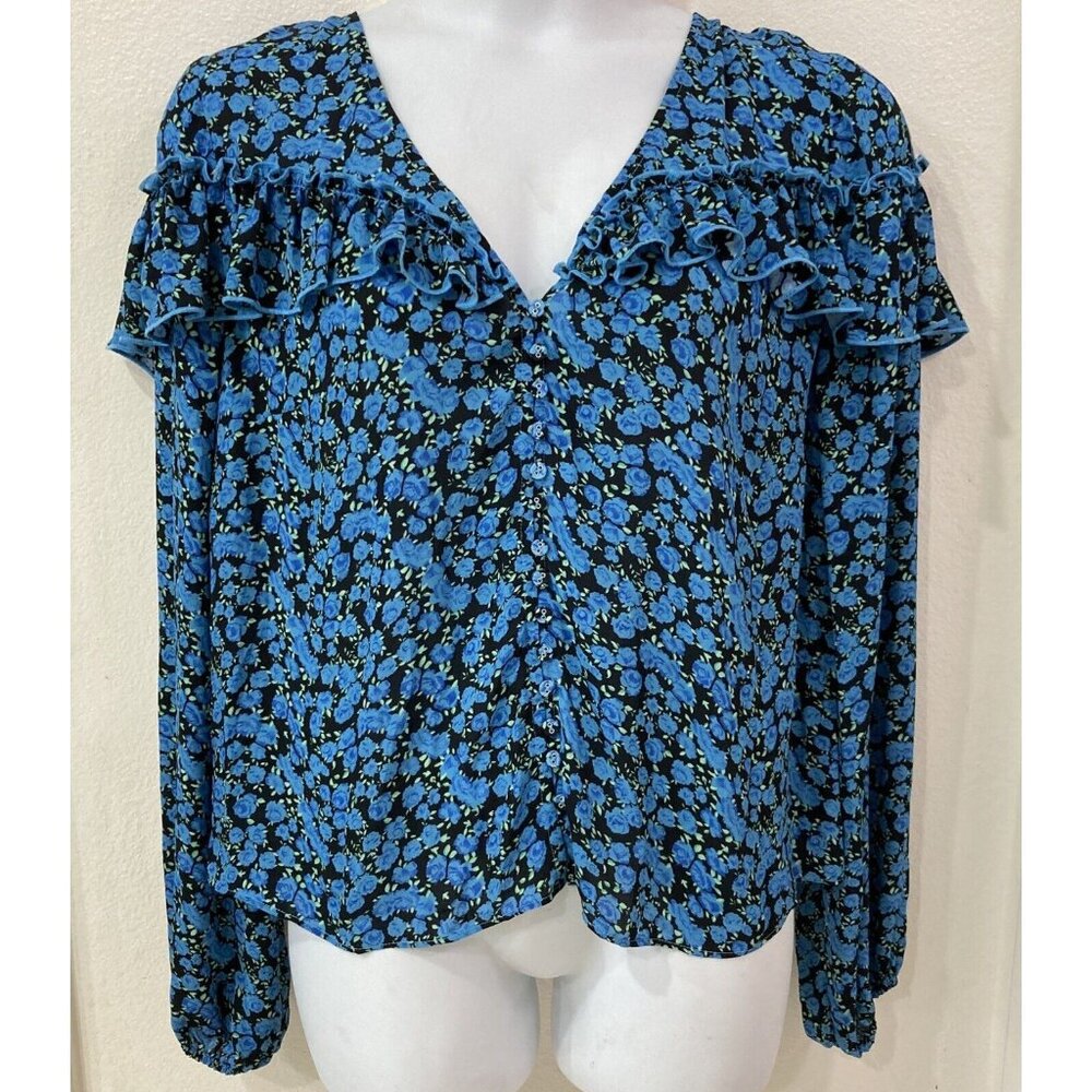 Nordstrom 11 Honore size 18 Floral Boho Ditsy Coquette Crop top NEW long sleeve